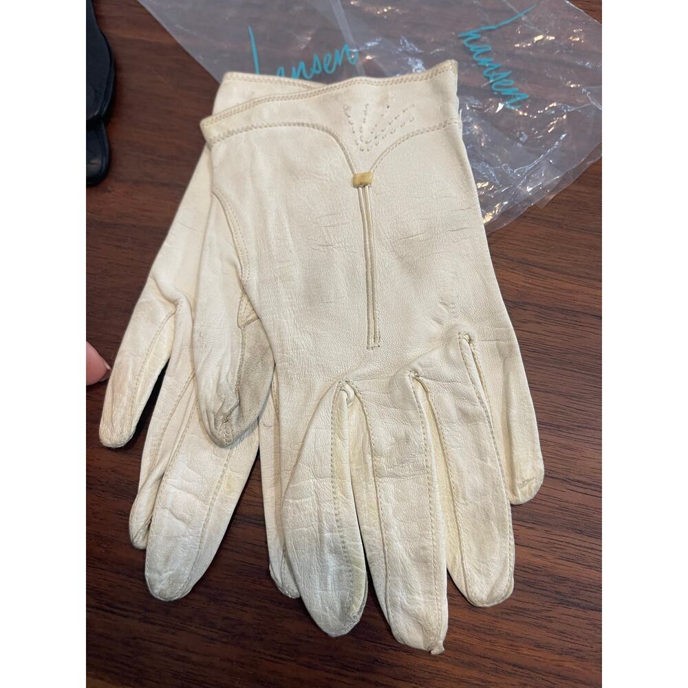 Vintage women gloves Hensen Kayser size 6.5  black white packaged classic - Picture 5 of 11